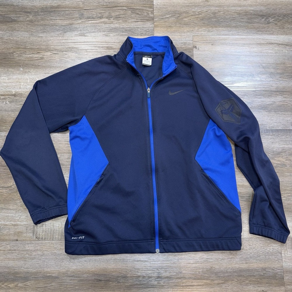 Nike Dri-FIT Full-Zip Training Jacket Mens XL Long Sleeve Royal Blue Navy